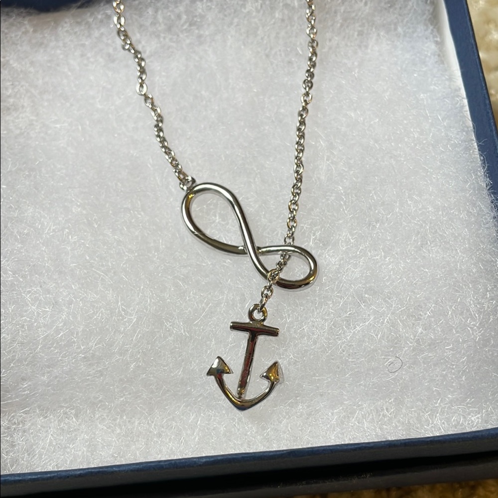 Silver Infinity Anchor Necklace